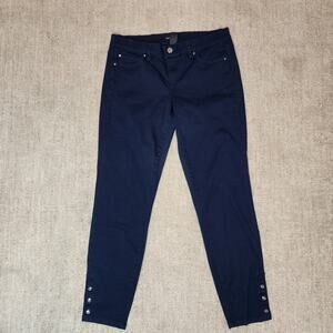 White House Black Market Blue Skimmer Cropped Pants Women's Size 6